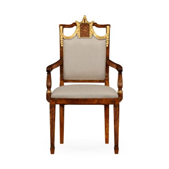 Neo-classical dining chair with gilded swag back (Arm)