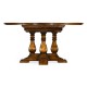 Country Walnut Round Extending Dining Table 48