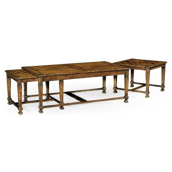 Rustic walnut nesting coffee table