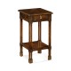 Dark crotch walnut square lamp table