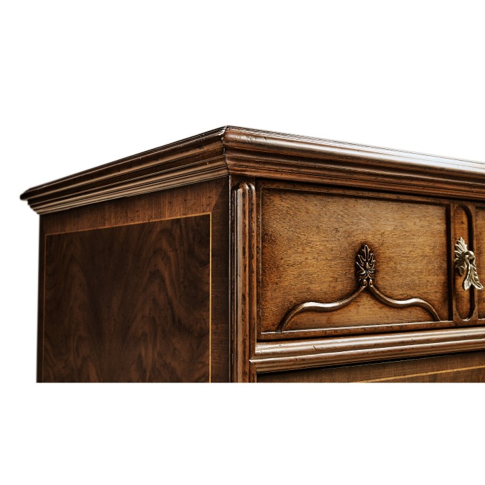 Chippendale gothic large chest of five drawers