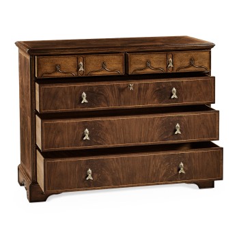 Chippendale gothic large chest of five drawers