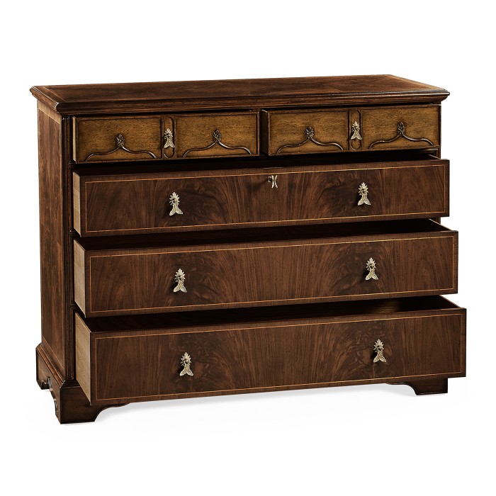 Chippendale gothic large chest of five drawers