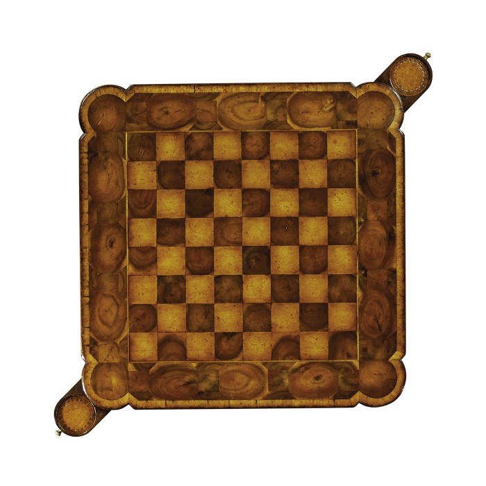Oyster Veneer Games Table