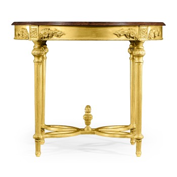 Napoleon III Mahogany Centre Table (Gilded  Base)