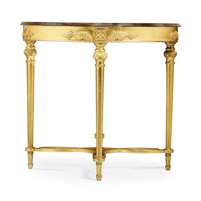 Napoleon III Gilded Demilune Console