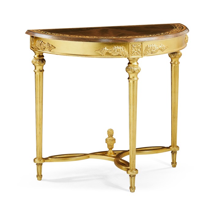 Napoleon III Gilded Demilune Console
