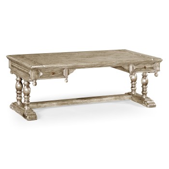 Large Elizabethan Style Grey Oak Desk