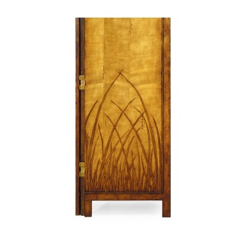 Folding floor screen