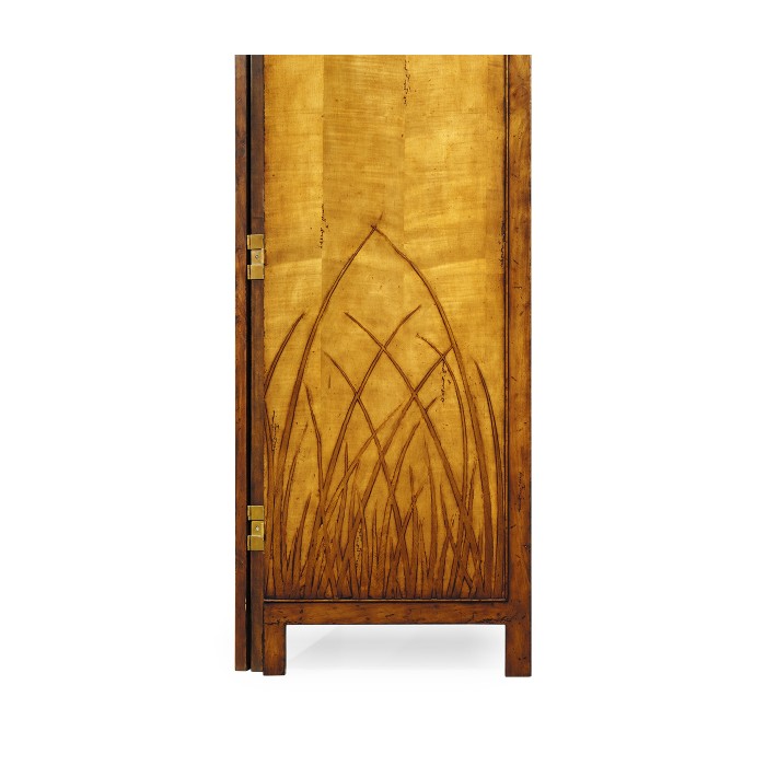 Folding floor screen