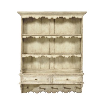 White painted hanging shelves