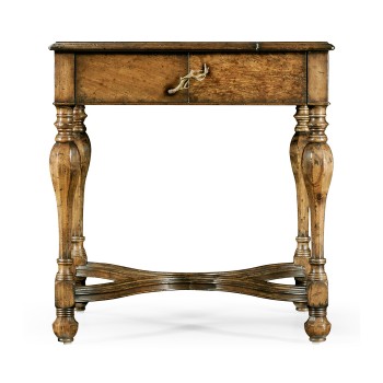 Rustic crotch walnut square side table