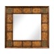 Square walnut & burl oak mirror