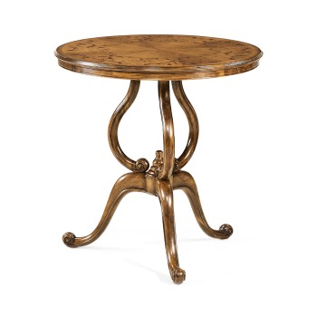 Walnut lamp table with satinwood inlaid top
