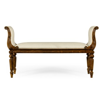 Neo-classical Walnut Bench
