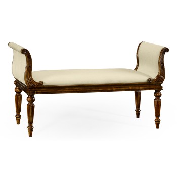 Neo-classical Walnut Bench