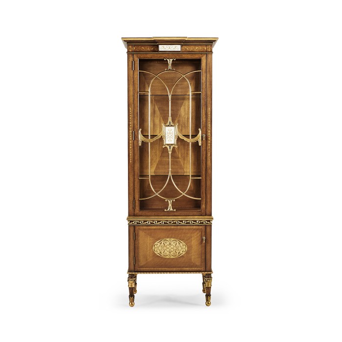 Narrow Satinwood Display Cabinet
