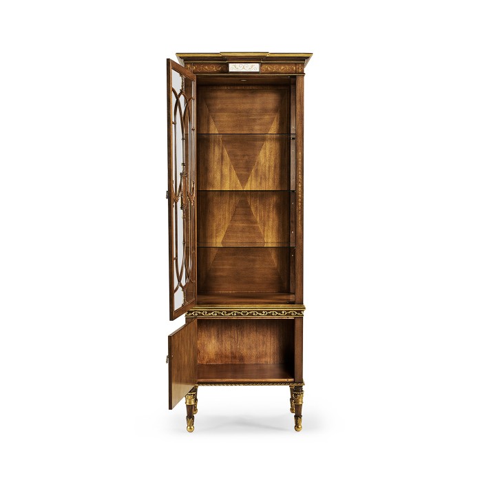 Narrow Satinwood Display Cabinet