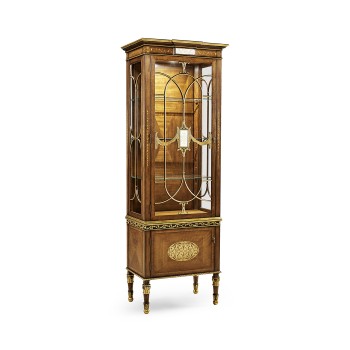Narrow Satinwood Display Cabinet