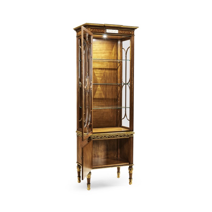Narrow Satinwood Display Cabinet