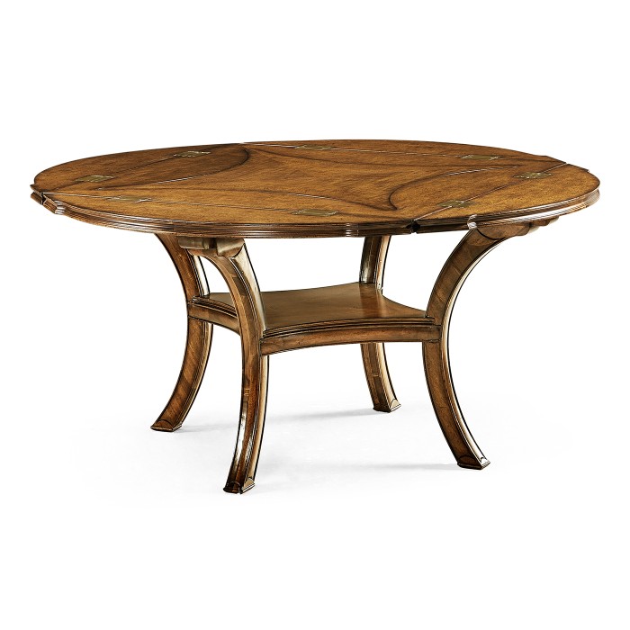 Figured Walnut Square to Circle Dining Table 42