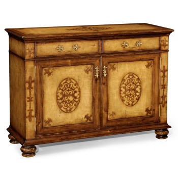 Raised veneer two door cabinet