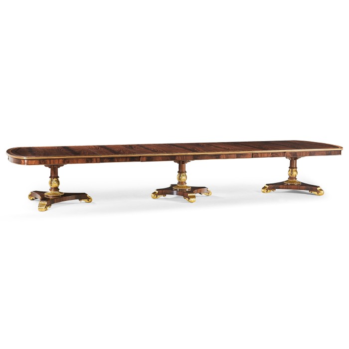 Triple Pedestal Dining Table (Gilded) 158