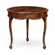 Mahogany Three Legged Round Side Table Scallop Shells