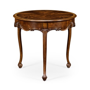 Mahogany Three Legged Round Side Table Scallop Shells