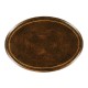 Dark walnut oval lamp table