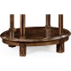 Dark walnut oval lamp table