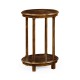 Dark walnut oval lamp table