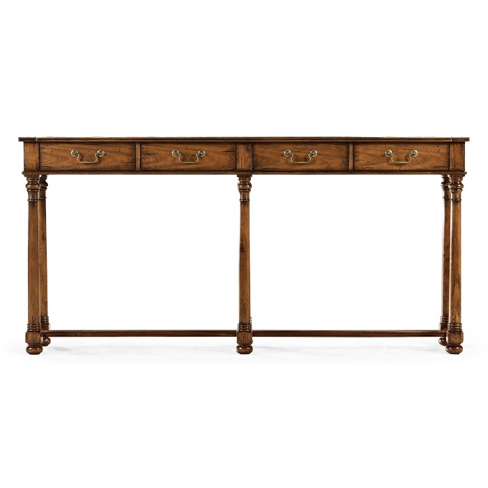 Large Walnut Oyster Parquet Console