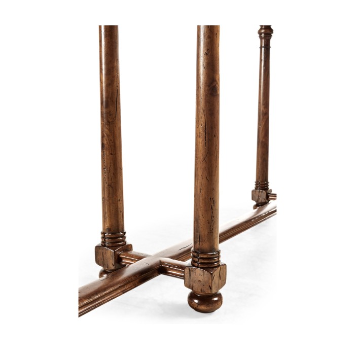 Large Walnut Oyster Parquet Console