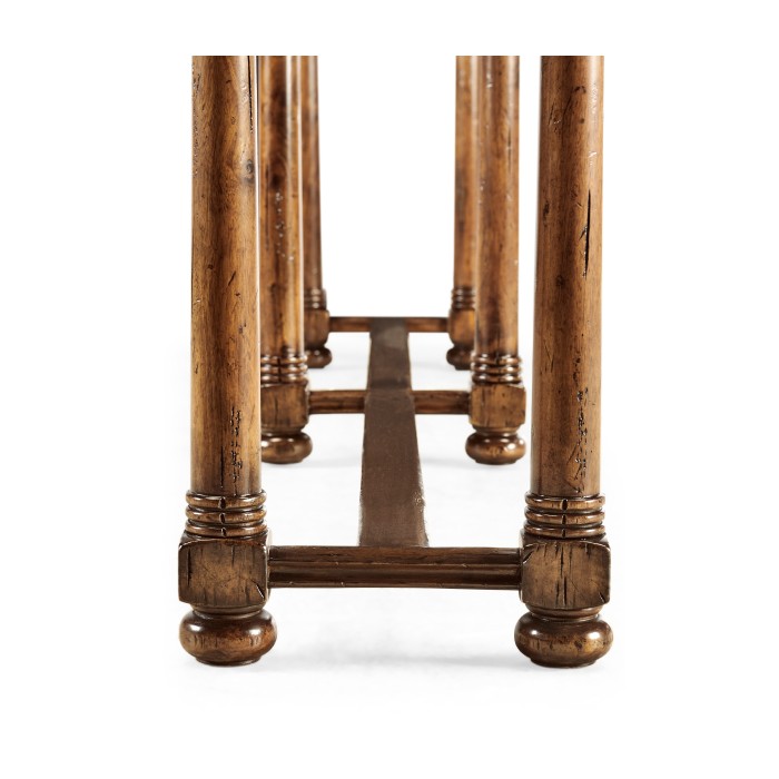 Large Walnut Oyster Parquet Console