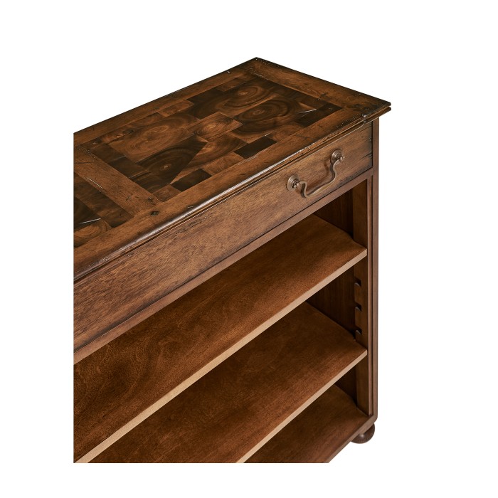 Walnut Oyster Double Open Bookcase