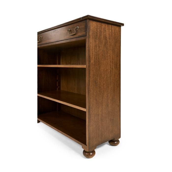 Walnut Oyster Double Open Bookcase