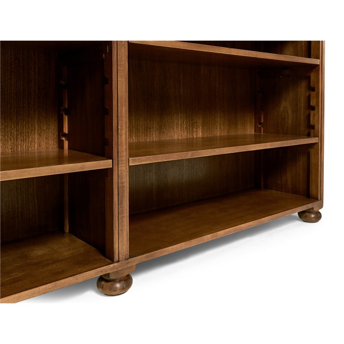 Walnut Oyster Double Open Bookcase