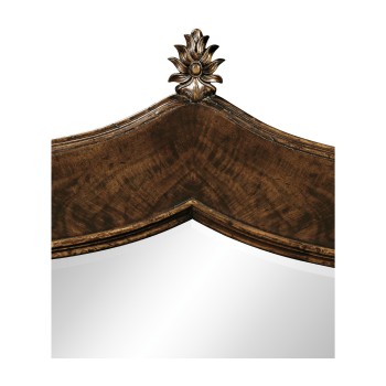 Gothic dark crotch walnut mirror