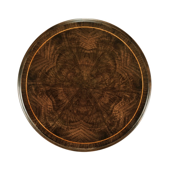 Dark walnut round lamp table
