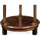 Dark walnut round lamp table