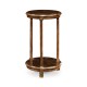Dark walnut round lamp table