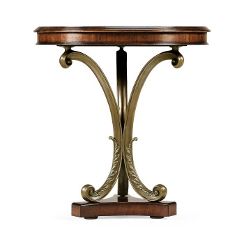 Mahogany & Brass Round Side Table