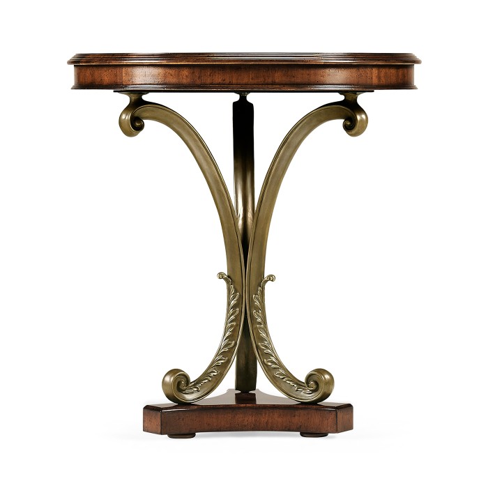 Mahogany & Brass Round Side Table