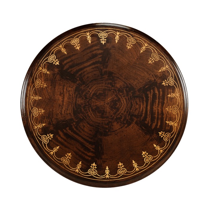 Mahogany & Brass Round Side Table