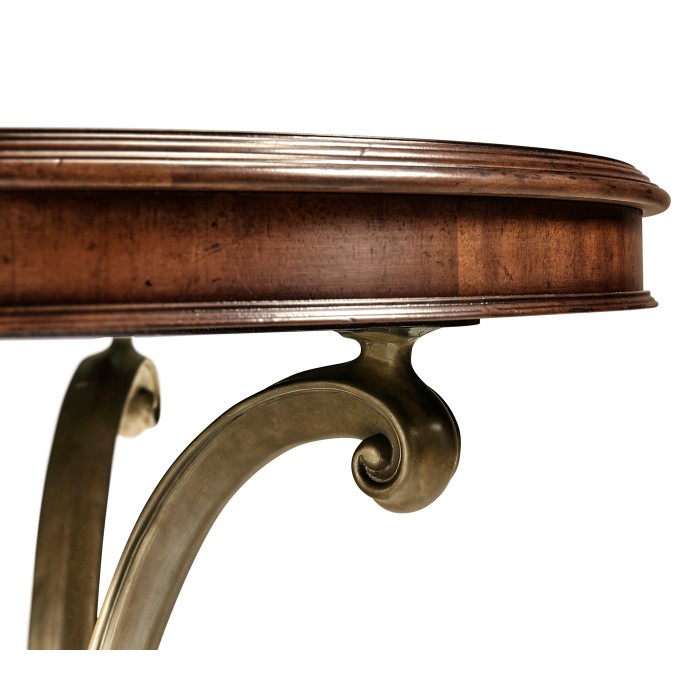 Mahogany & Brass Round Side Table