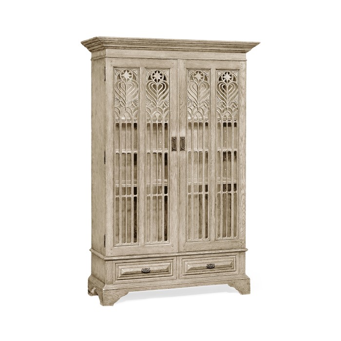 Gothic Grey Oak Display Cabinet