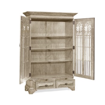 Gothic Grey Oak Display Cabinet