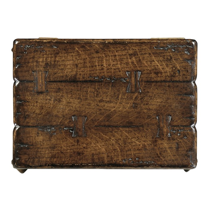 Dark Oak Drinks Coasters Box with Woven Effect