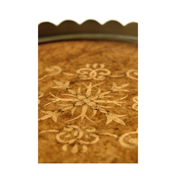 Small Circular Seaweed Marquetry Tray